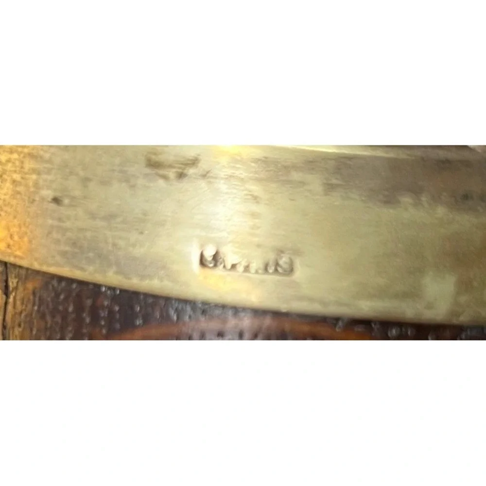 Antique English Oak & Silverplate EPNS Biscuit Barrel Lid‎ Handle Flaw
